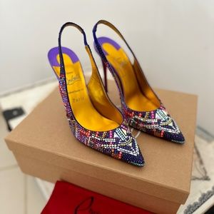 Christian Louboutin AUTHENTIC 37.5 STRASS DISCOSLING 100mm